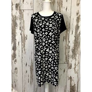 Karl Lagerfeld Black And White T-Shirt Dress